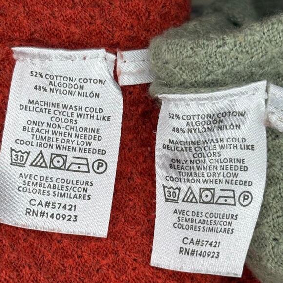 LOT OF 2! Loft Long Sleeve Crew Neck Seersucker Knit Tops Womens Sz XS - Picture 9 of 9